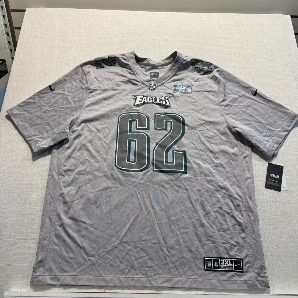 Nike Mens NFL Eagles Super Bowl LVII Jersey Gray Size 3XL On-Field Authentic